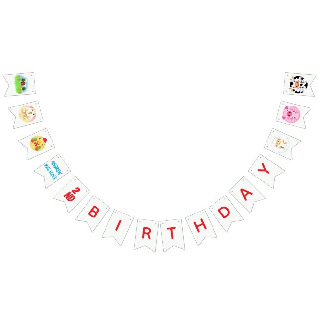 Party Animals Ready to Play Balls Rustic Farm  Wimpelkette (Alle)