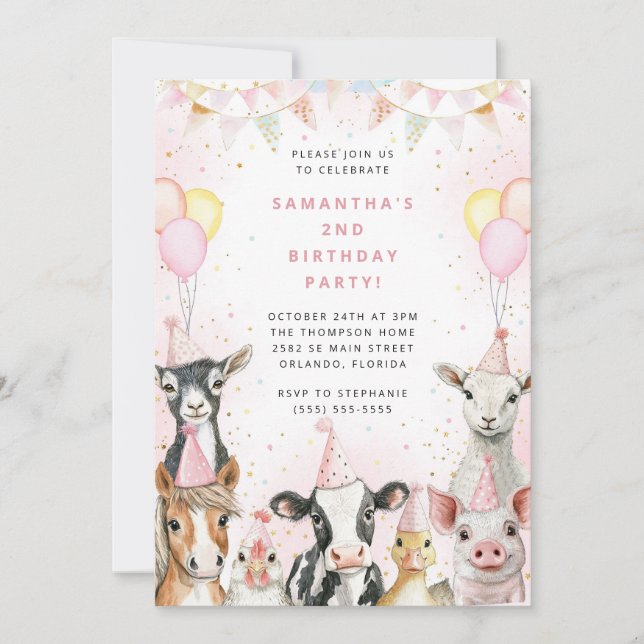Party Animals Safari Birthday Party Invitation Einladung (Vorderseite)