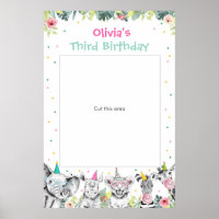 Party Animals Safari Girl Zoo Foto Stand Frame