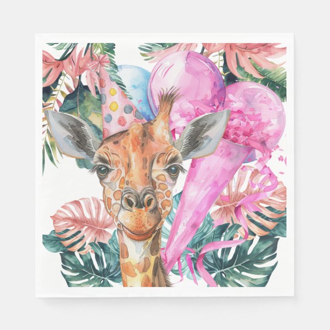 Party Animals Safari Jungle Wild Einen Geburtstag Serviette (Vorderseite)