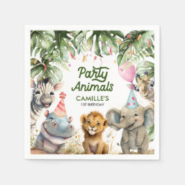 Party Animals Safari Personalisiert Paper Serviette