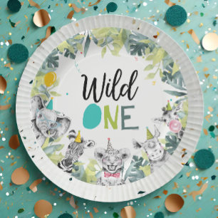 Party Animals Safari Wild One Boy Geburtstagsparty Pappteller