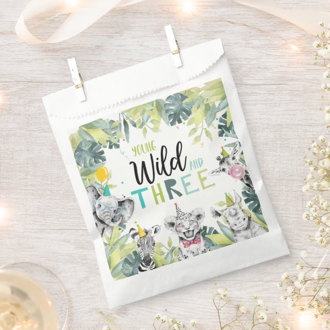 Party Animals Safari Young Wild und Drei Geburtsta Geschenktütchen (Ausgeschnitten)