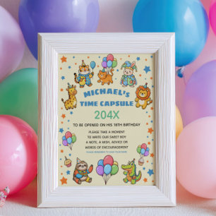 Party Animals ZOO Erste Geburtstags-Zeitkapsel-Sch Poster