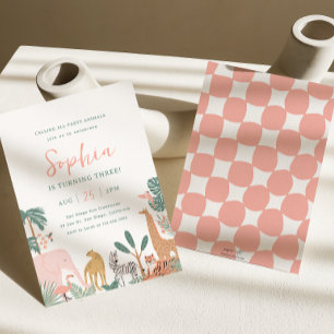 Party Animals Zoo Geburtstag Einladung Safari