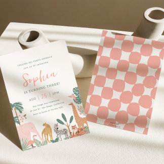 Party Animals Zoo Geburtstag Einladung Safari