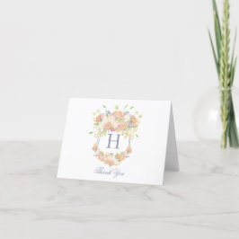 Party Aquarell Blumengarten Wappen Adresse Dankeskarte