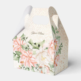 Party Aquarell Peach Weiße Blume Elegante Geschenkschachtel