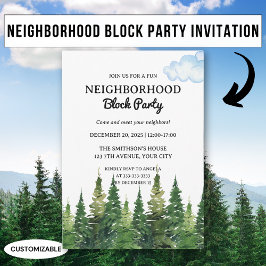 Party "Aquarellkiefern" Einladung