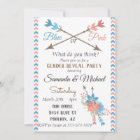 Party Arrow Blue Pink Boho Blume