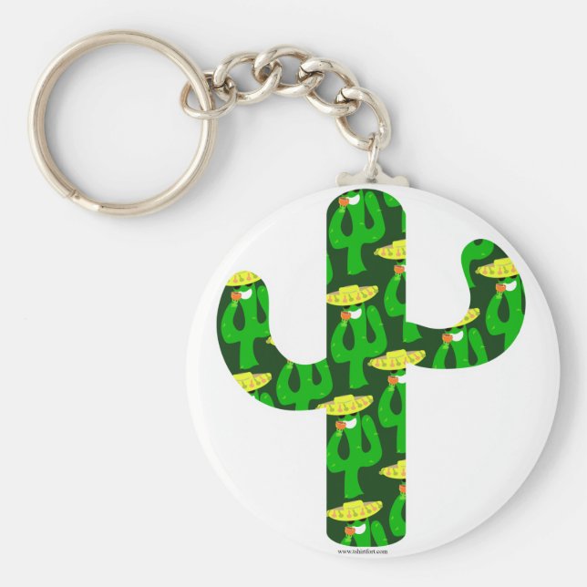 Party auf Kaktus Schlüsselanhänger (Vorne)