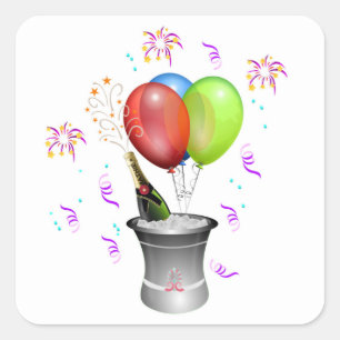 Party-Aufkleber/Aufkleber Quadratischer Aufkleber