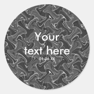 Party-Aufkleber für Abstrakte Rauchfänger in Grau Runder Aufkleber