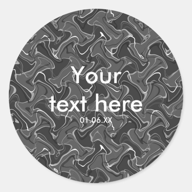 Party-Aufkleber für Abstrakte Rauchfänger in Grau  Runder Aufkleber (Vorderseite)