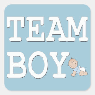 Party-Aufkleber für das Baby Gender, Teamboy Quadratischer Aufkleber