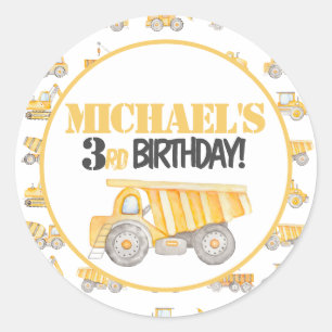 Party-Aufkleber für den Bau von Dump Runder Aufkleber