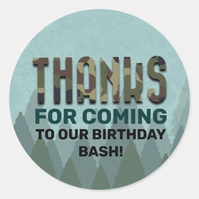 Party-Aufkleber für den Outdoor Tree Top-Hindernis Runder Aufkleber (Vorderseite)