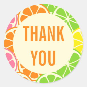 Party-Aufkleber für helle und moderne Zitrusscheib Runder Aufkleber