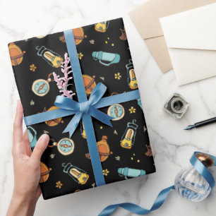 Party aus coolem Camping Geschenkpapier