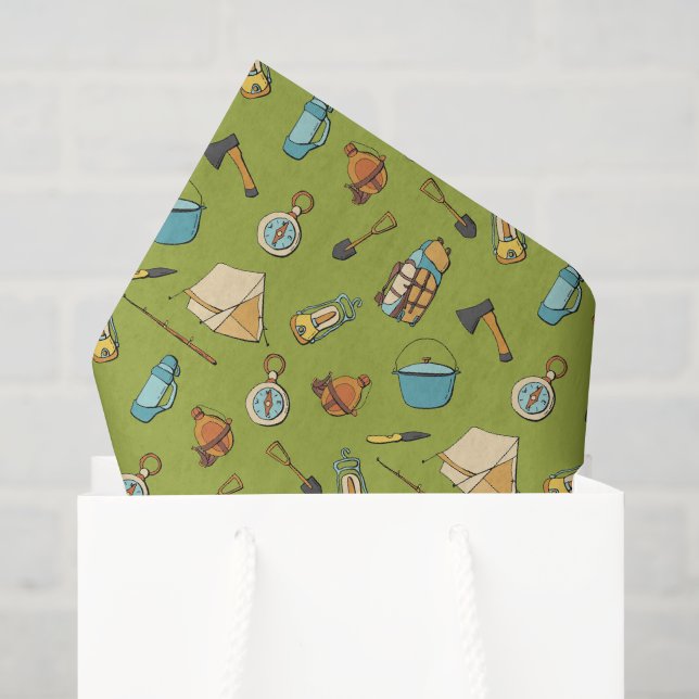 Party aus coolem Camping Seidenpapier (Geschenktüte)