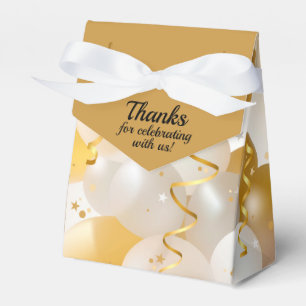 Party aus Gold und Weißballons Geschenkschachtel