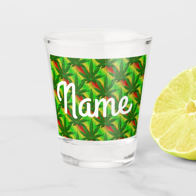 Party aus Grünfutter Schnapsglas (Vorderseite)