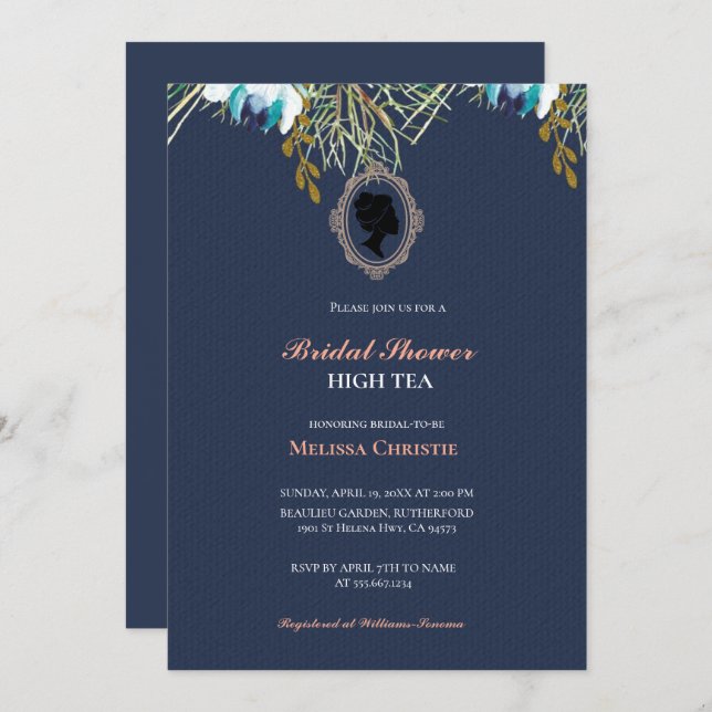 Party aus Hochgarten, schöne, weiche Pastellfarben Einladung (Vorne/Hinten)