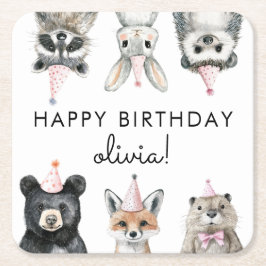 Party aus Holz Rechteckiger Pappuntersetzer