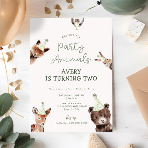 Party aus Holz zum Geburtstag Einladung