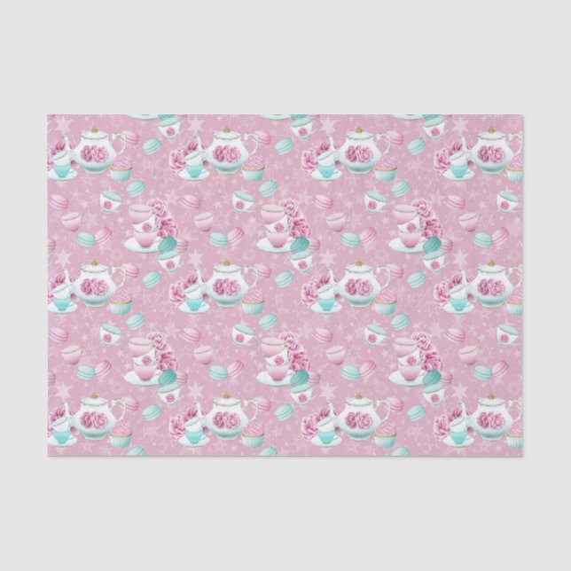 Party aus rosa Blumentee Seidenpapier (Vorderseite)