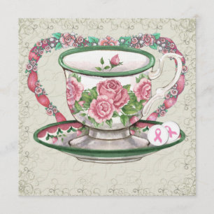 Party aus rosa Ribbon süßem Tee - SRF Einladung