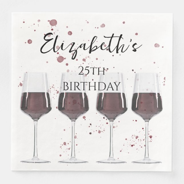 Party aus Rotwein Serviette (Vorderseite)