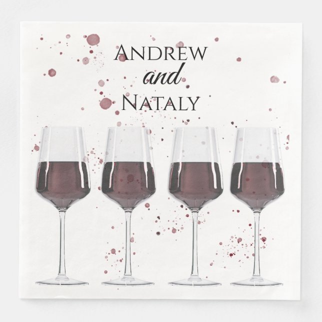 Party aus Rotwein Serviette (Vorderseite)
