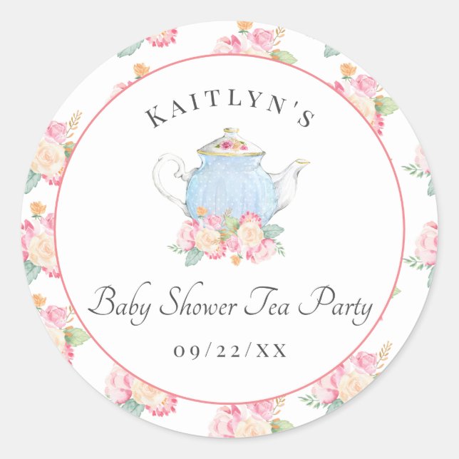 Party: | Babydusche Runder Aufkleber (Vorderseite)