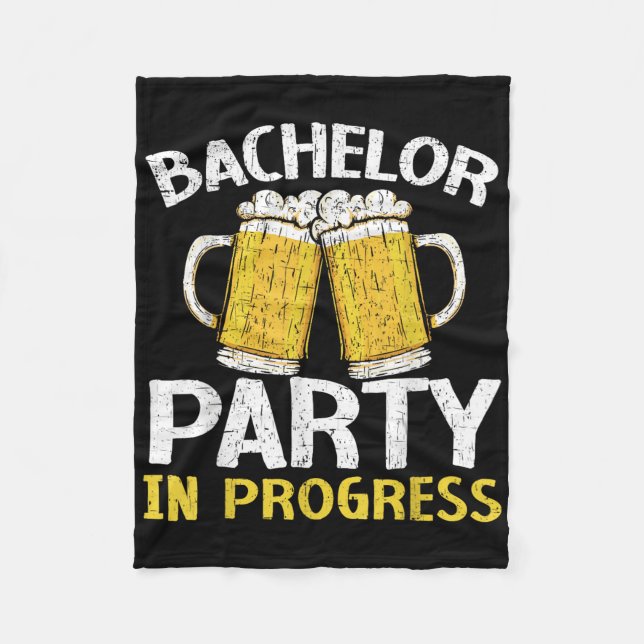 Party Bachelor in progress Beer Wedding Groom Brid Fleecedecke (Vorderseite)