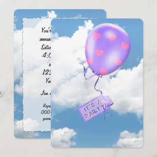 Party Ballon in Himmel Einladung