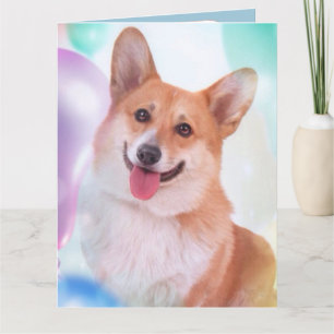 Party Balloon Corgi Karte