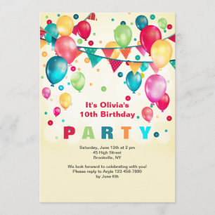 Party Balloons Einladung