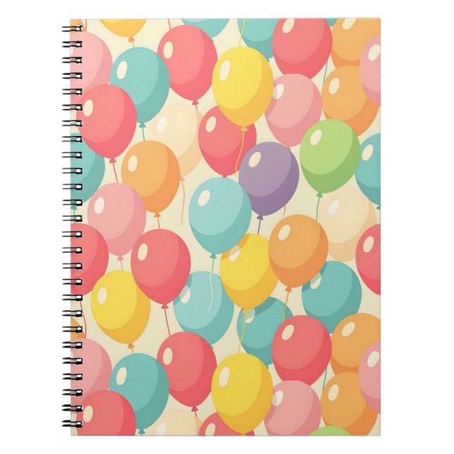 Party balloons in different colors notizblock (Vorderseite)