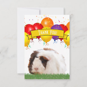 Party Balloons Niedliche Guinea Pig Gelb Banner Dankeskarte