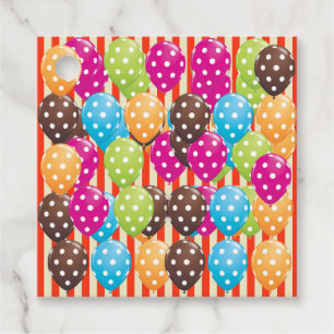 Party Balloons Stripes dots Geburtstag Spaß Geschenkanhänger