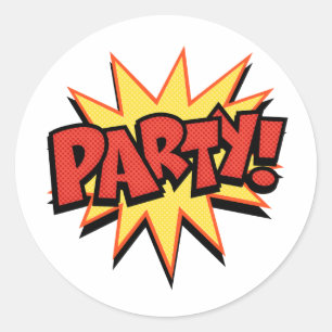Party Bang Runder Aufkleber