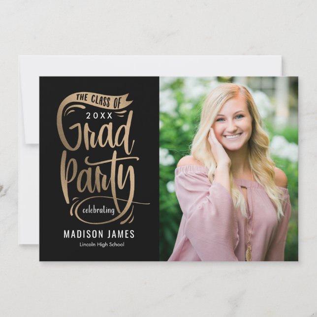 Party Banner Abschluss Ankündigung Einladung (Vorderseite)