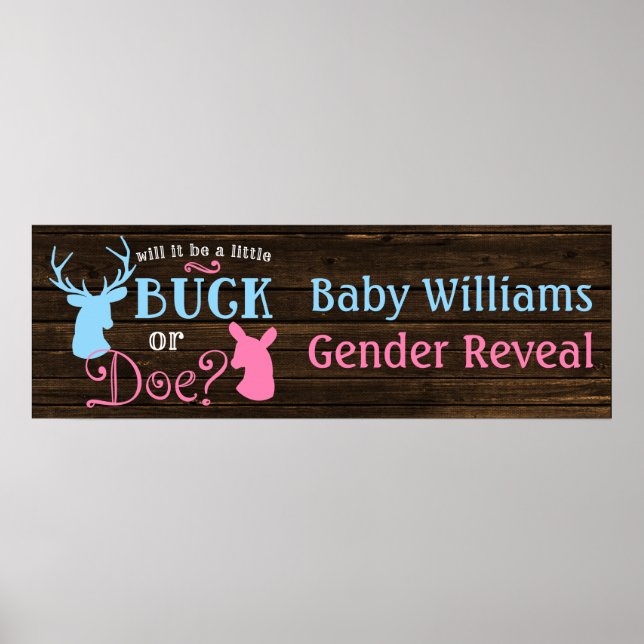 Party-Banner "Buck or Doe Gender" Poster (Vorne)