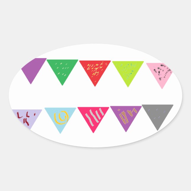 Party Banner Deko Ovaler Aufkleber (Vorderseite)