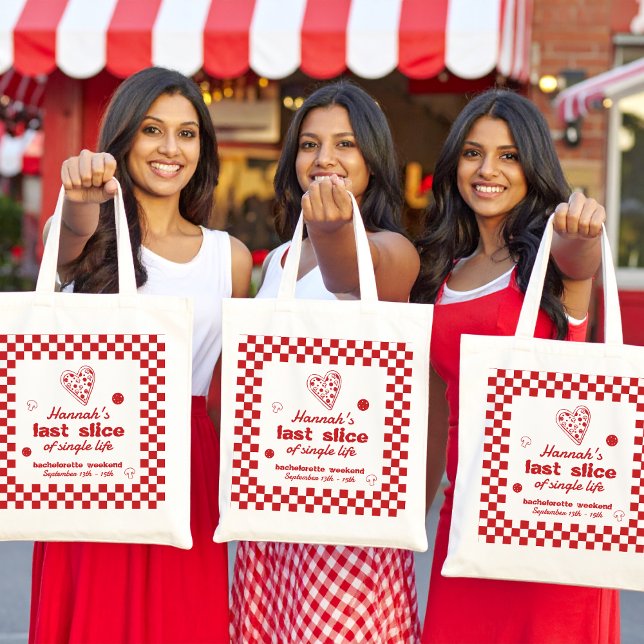 Party-Banner der letzten Slice Pizza Bachelorette  Tragetasche (Von Creator hochgeladen)