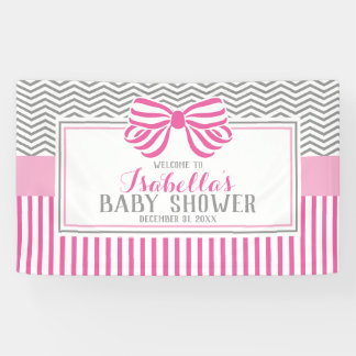 Party-Banner für Rosa und Gray-Baby-Dusche Banner