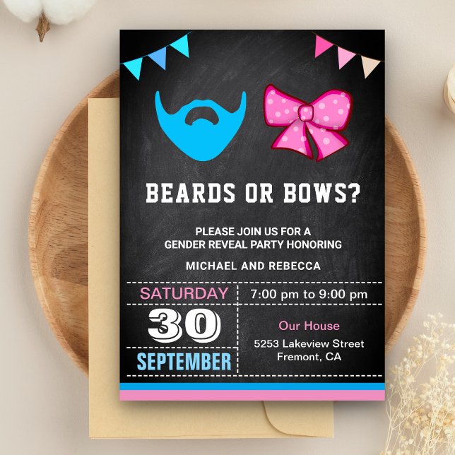 Party "Beards or Bows Gender Reveal" Einladung (Von Creator hochgeladen)