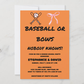 Party bei Baseball oder Bows Einladung