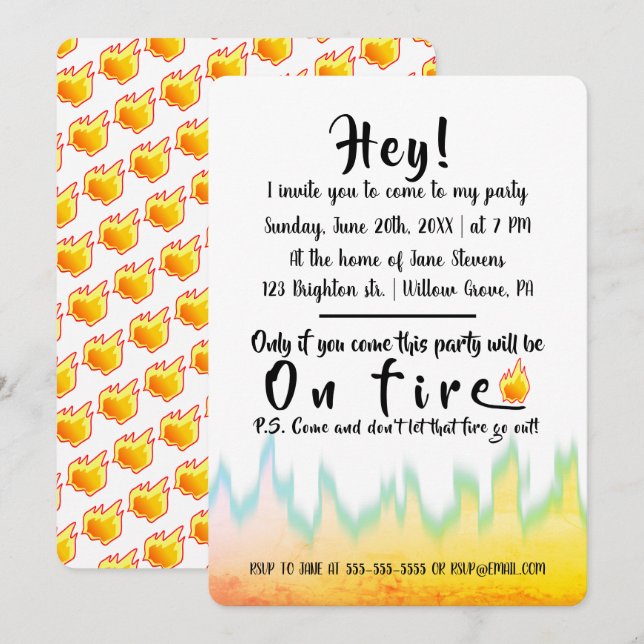 Party bei Brandbrand Einladung (Vorne/Hinten)